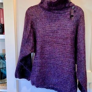 Beautiful Purple Mohair Turtleneck Sweater